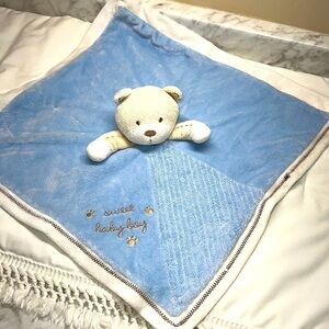 carters baby teddy bear rattle soother security SNUGGLE blanket SWEET BABY BOY